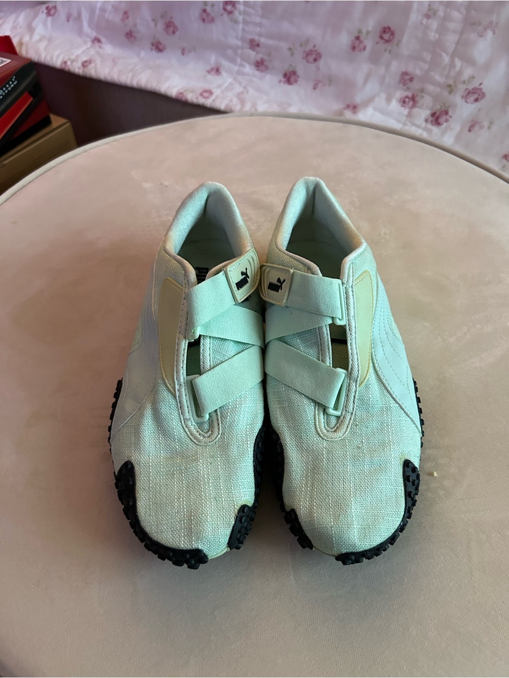 Puma Kids Mint Green Hook-and-Loop Sneakers